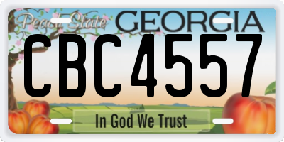 GA license plate CBC4557