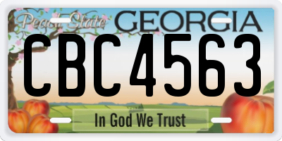 GA license plate CBC4563