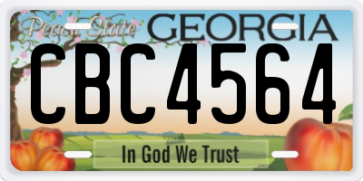 GA license plate CBC4564