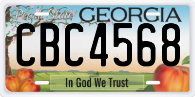 GA license plate CBC4568