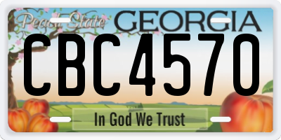 GA license plate CBC4570