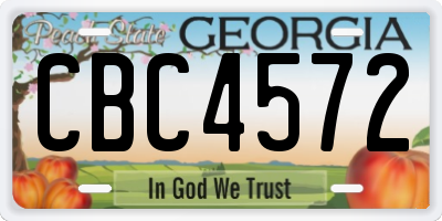GA license plate CBC4572