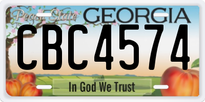 GA license plate CBC4574