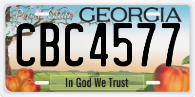 GA license plate CBC4577