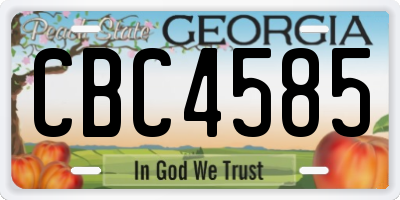 GA license plate CBC4585