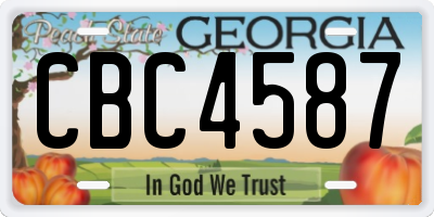 GA license plate CBC4587