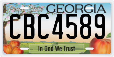 GA license plate CBC4589