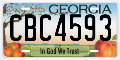 GA license plate CBC4593