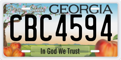 GA license plate CBC4594