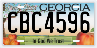 GA license plate CBC4596