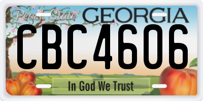 GA license plate CBC4606