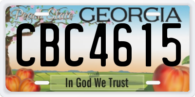 GA license plate CBC4615