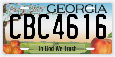 GA license plate CBC4616