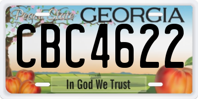 GA license plate CBC4622