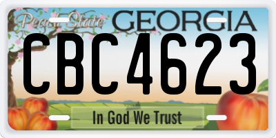 GA license plate CBC4623