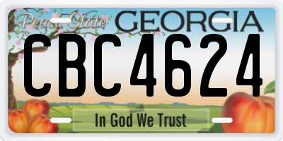 GA license plate CBC4624