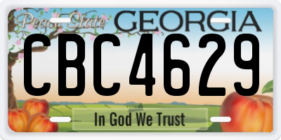 GA license plate CBC4629