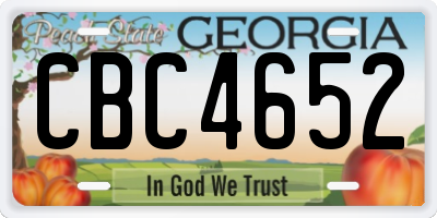 GA license plate CBC4652
