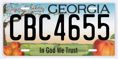 GA license plate CBC4655