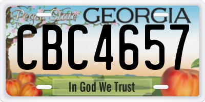 GA license plate CBC4657