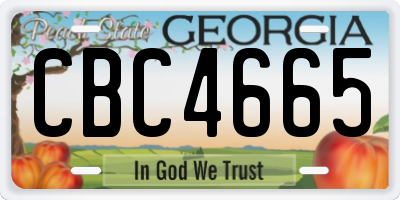 GA license plate CBC4665