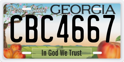 GA license plate CBC4667
