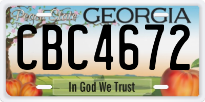 GA license plate CBC4672
