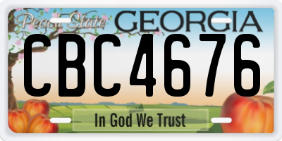 GA license plate CBC4676