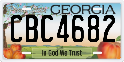 GA license plate CBC4682