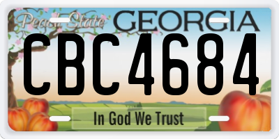 GA license plate CBC4684