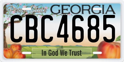 GA license plate CBC4685