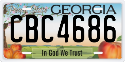 GA license plate CBC4686