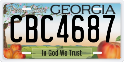GA license plate CBC4687