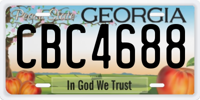 GA license plate CBC4688