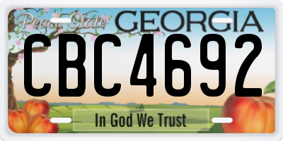 GA license plate CBC4692