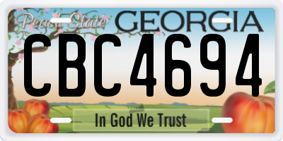 GA license plate CBC4694