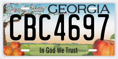 GA license plate CBC4697