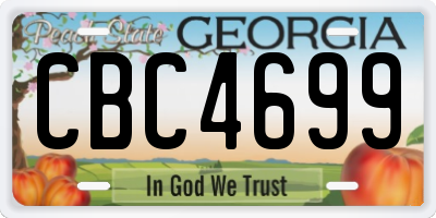 GA license plate CBC4699
