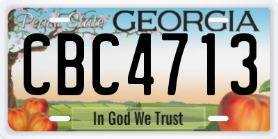 GA license plate CBC4713