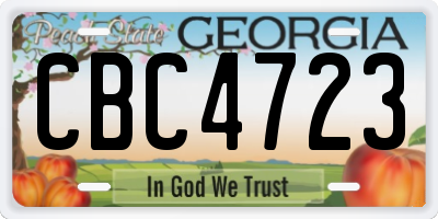 GA license plate CBC4723