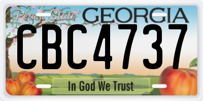 GA license plate CBC4737