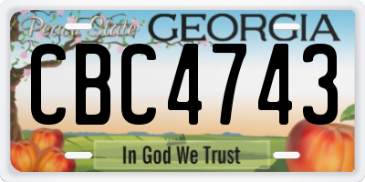 GA license plate CBC4743