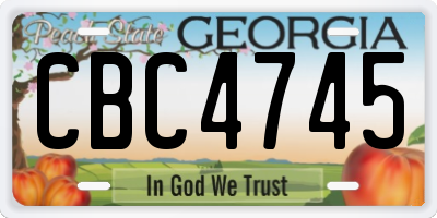 GA license plate CBC4745