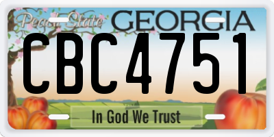 GA license plate CBC4751