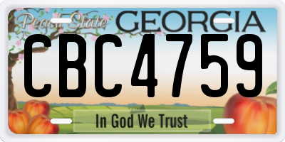 GA license plate CBC4759