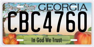 GA license plate CBC4760