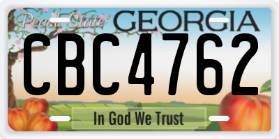 GA license plate CBC4762