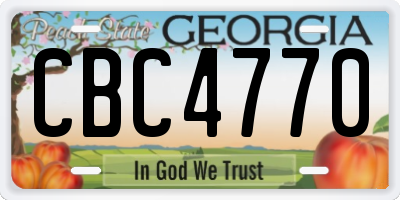 GA license plate CBC4770