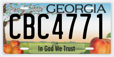GA license plate CBC4771