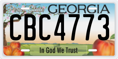 GA license plate CBC4773